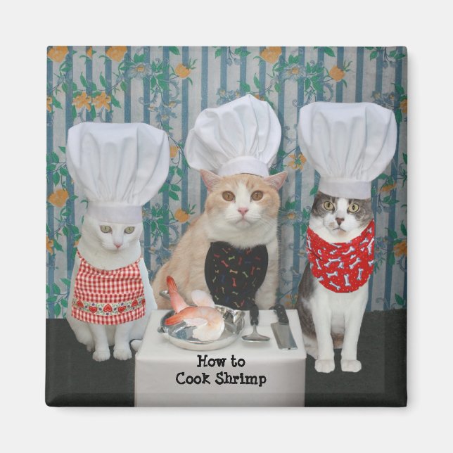Gourmet-Koch Katzen/Kätzchen Magnet (Vorne)