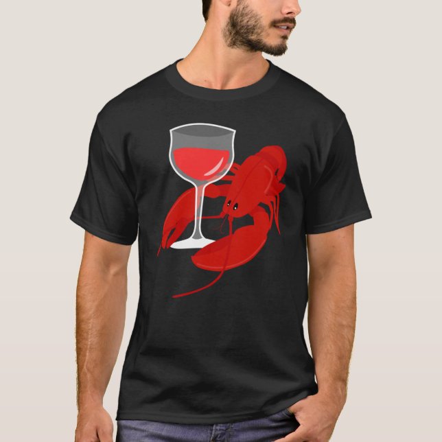 Gourmet  Red Wine Wine Lobster Hummer Dinner T-Shirt (Vorderseite)