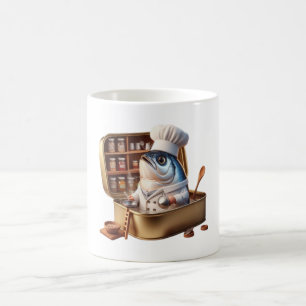 Gourmet-Sardinen-Chef-Illustration für Feinschmeck Kaffeetasse