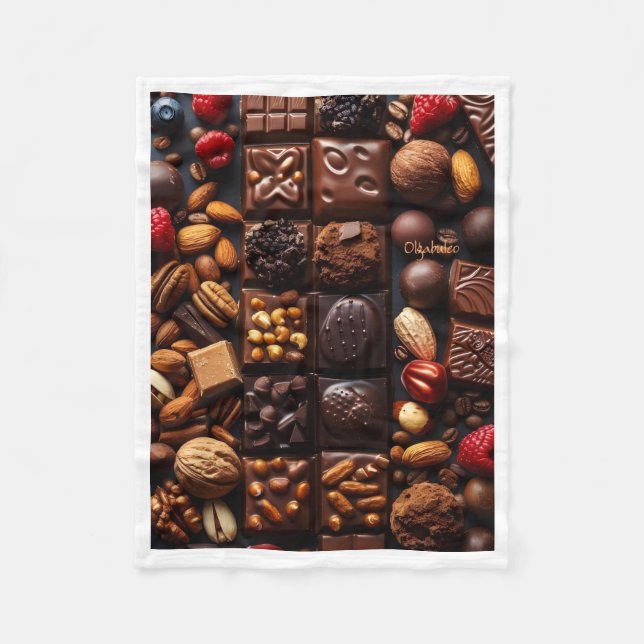 Gourmet-Schokolade- und Nuss-Decke Fleecedecke (Vorderseite)