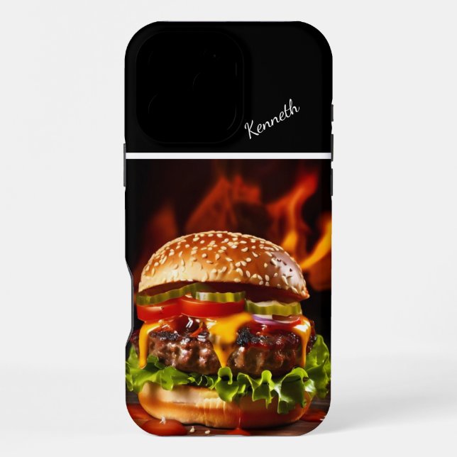 Gourmet Steaming Cheeseburger iPhone Hülle (Rückseite)