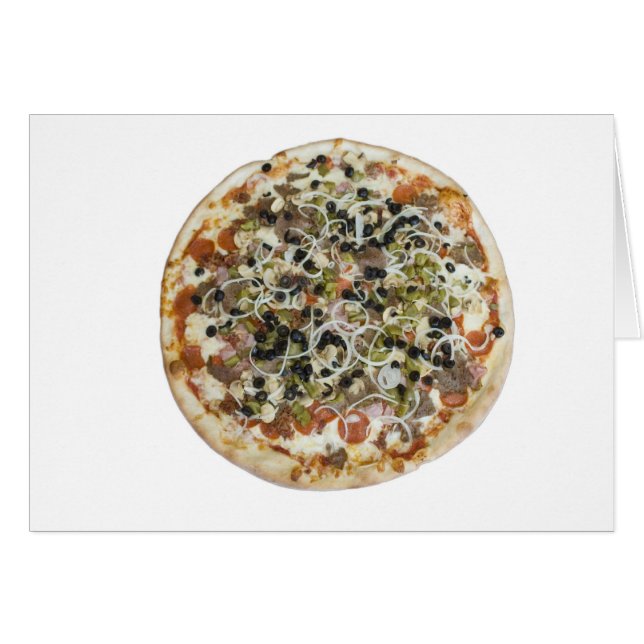 Gourmet Supreme Pizza Blank Card (Vorderseite (Horizontal))