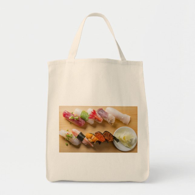 Gourmet Sushi Medley Tote Bag – Japanese Food Art Tragetasche (Vorne)