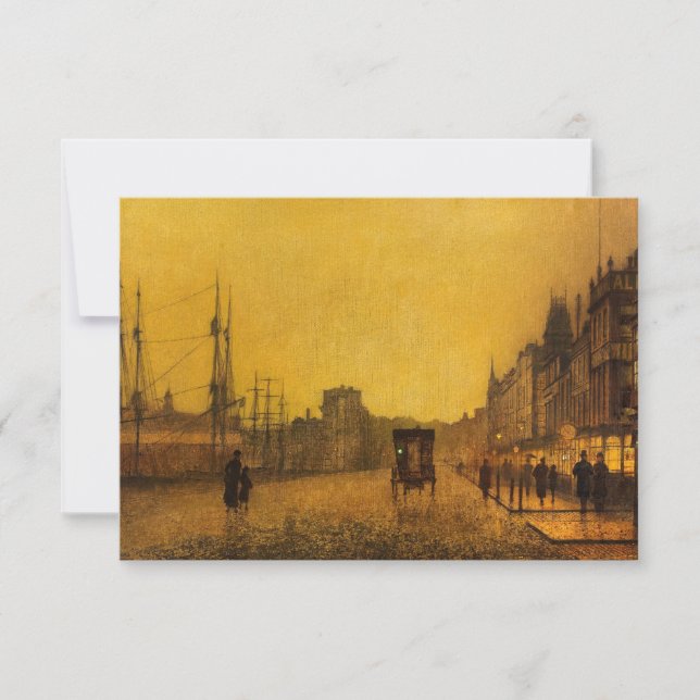 Gourock Dock, Glasgow, von John Atkinson Grimshaw Dankeskarte (Vorderseite)