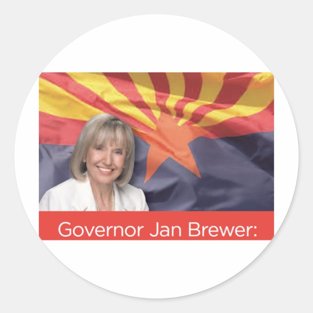 Gouverneur Jan Brewer Runder Aufkleber (Vorderseite)
