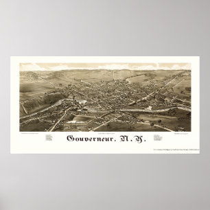 Gouverneur, NY Panorama Karte - 1885 Poster