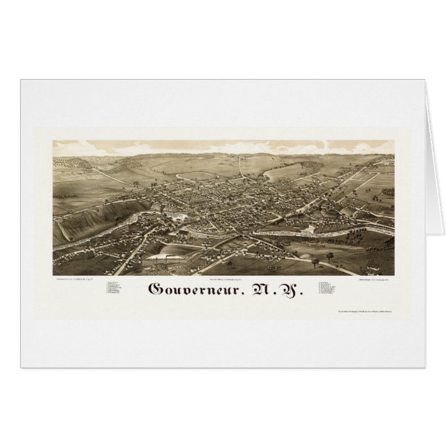 Gouverneur, NY panoramische Karte - 1885 (Vorderseite (Horizontal))