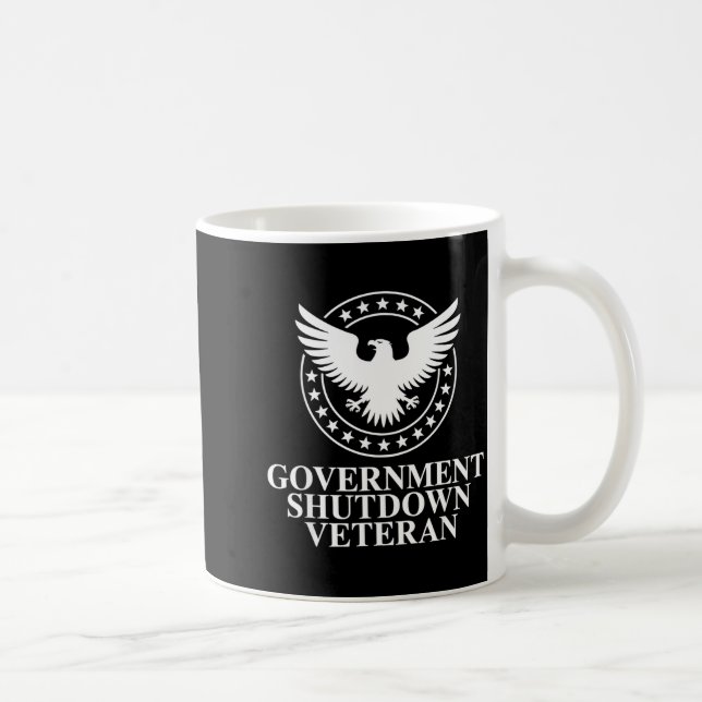 Government Shutdown Veteran Eagle Patriotic Litica Kaffeetasse (Rechts)