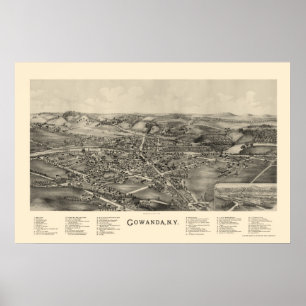 Gowanda, NY Panoramic Map - 1892 Poster