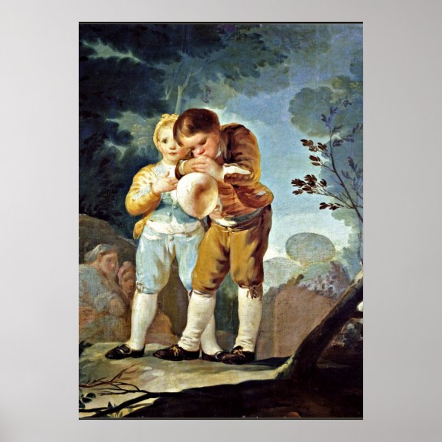 Goya - Children Blowing up Balloons Poster (Vorne)