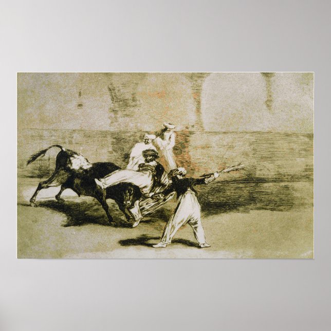 Goya - eine Moor, die von der Bulle gefangen wurde Poster (Vorne)