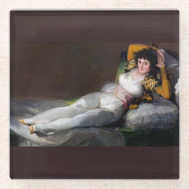 Goya Painting - Clothed Maja - La Maja Vestida Glasuntersetzer (Vorderseite)
