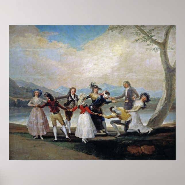 Goya - Spiel der Buffets des Blinden Menschen 1788 Poster (Vorne)