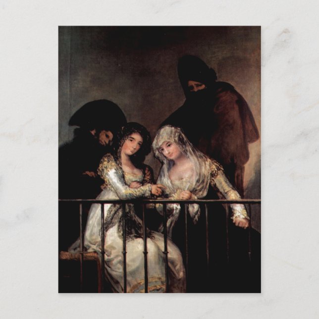 Goya y Lucientes, Francisco de Majas auf einem Bal Postkarte (Vorderseite)