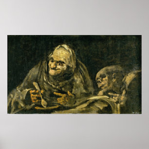 Goya - Zwei alte Männer beim Essen 1821 Poster