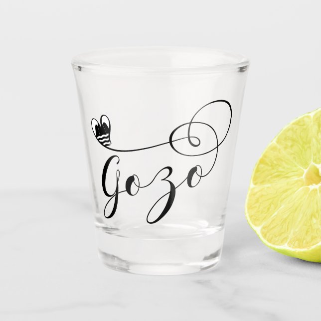 Gozo Herzenflagge, Gozitan, Insel Gozo Schnapsglas (Vorderseite)