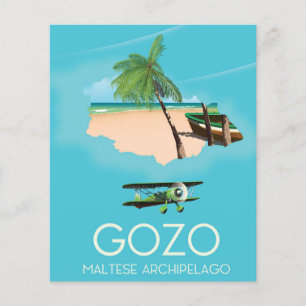 Gozo , Malteser Archipel Karte Reiseplakat.