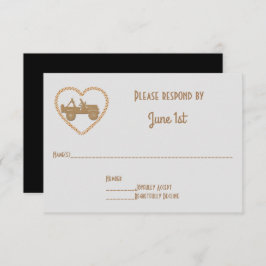 GP Off Road 4X4 & Name in Heart Wedding RSVP Einladung