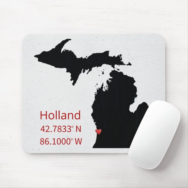 GPS Coordinates of Holland Michigan Mousepad (Mit Mouse)
