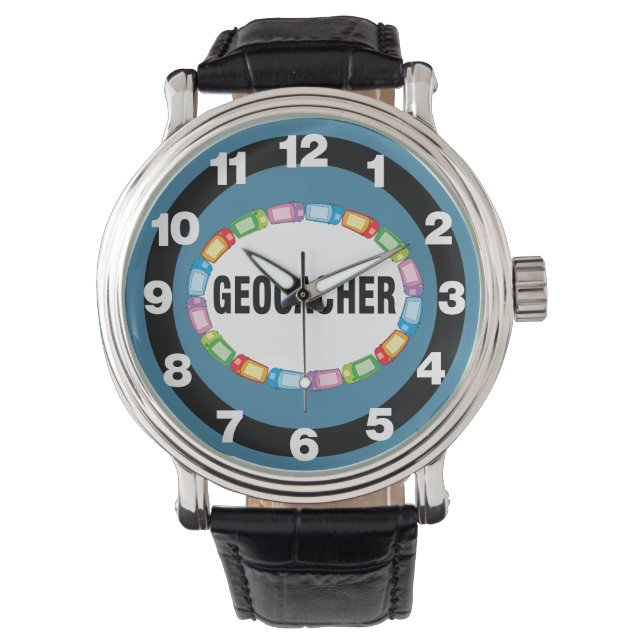 GPS Geocacher Oval Armbanduhr (Vorderseite)