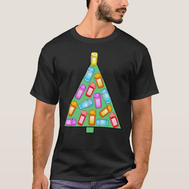 GPS Geocaching Weihnachtsbaum T-Shirt (Vorderseite)