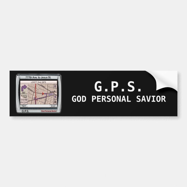 GPS-Gott-persönlicher Retter Autoaufkleber (Vorne)