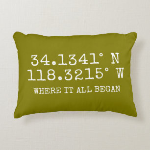 GPS-Koordinaten und Personalisiertes Foto Dekokissen