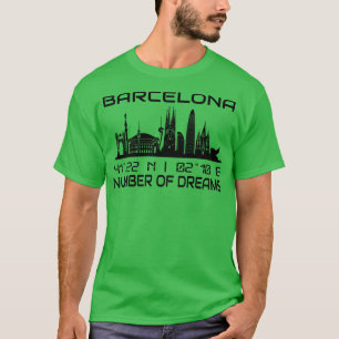 GPS koordiniert City Barcelona Skyline T-Shirt