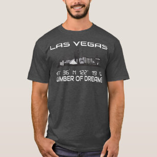 GPS koordiniert City Las Vegas Skyline Dream City T-Shirt