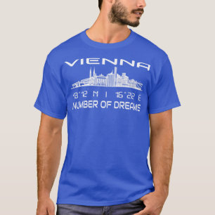 GPS koordiniert Hauptstadt Vienna Skyline T-Shirt