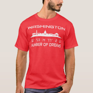GPS koordiniert Hauptstadt Washington DC Skyline 2 T-Shirt
