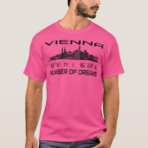 GPS koordiniert Hauptstadt Wien Skyline 1 T-Shirt
