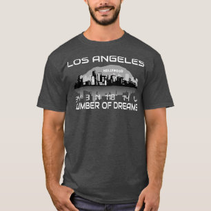GPS koordiniert Los Angeles Skyline Dream City T-Shirt