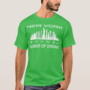 GPS koordiniert Manhattan New York City Skyline T-Shirt