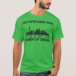 GPS koordiniert Shanghai Skyline Dream City 1 T-Shirt