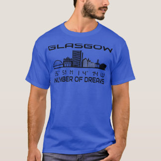GPS koordiniert Stadt Glasgow Skyline Dream City 1 T-Shirt