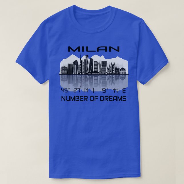 GPS koordiniert Stadt Mailand Skyline Traum Stadt  T-Shirt (Design vorne)