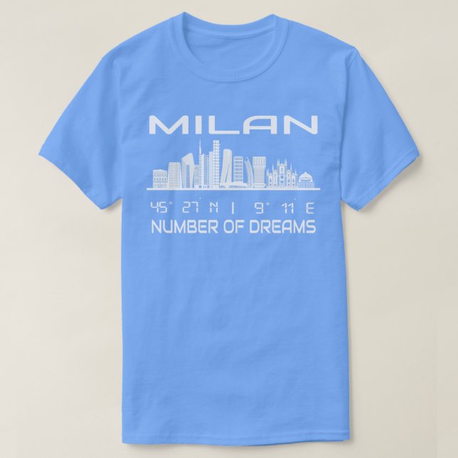 GPS koordiniert Stadt Mailand Skyline Traum Stadt  T-Shirt (Design vorne)