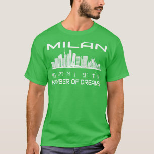 GPS koordiniert Stadt Mailand Skyline Traum Stadt  T-Shirt
