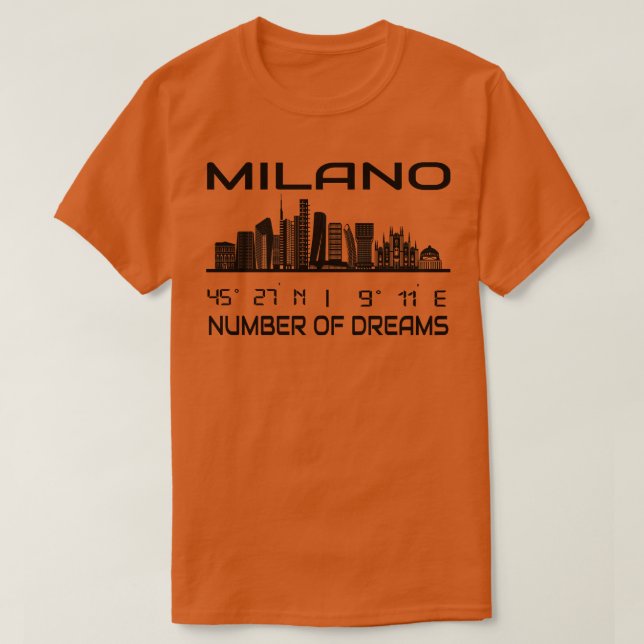 GPS koordiniert Stadt Mailand Skyline Traum Stadt  T-Shirt (Design vorne)