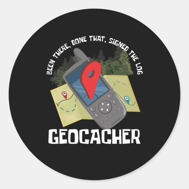 GPS Location Trackers Navigational Gift Geocaching Runder Aufkleber (Vorderseite)