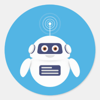GPT Chatbot - Robot with Artificial Intelligence Runder Aufkleber