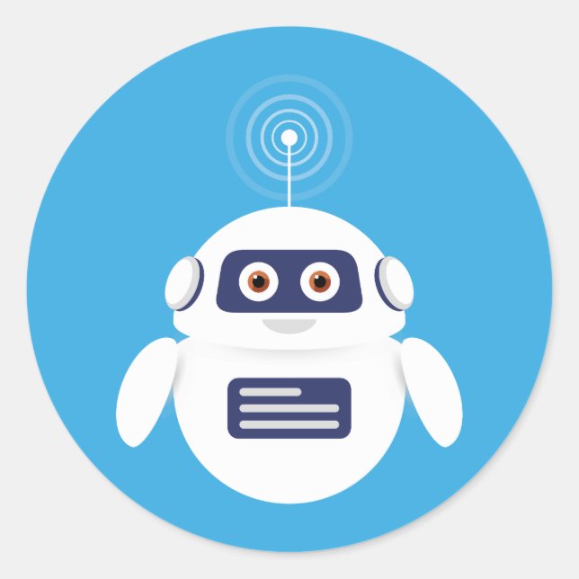 GPT Chatbot - Robot with Artificial Intelligence Runder Aufkleber (Vorderseite)