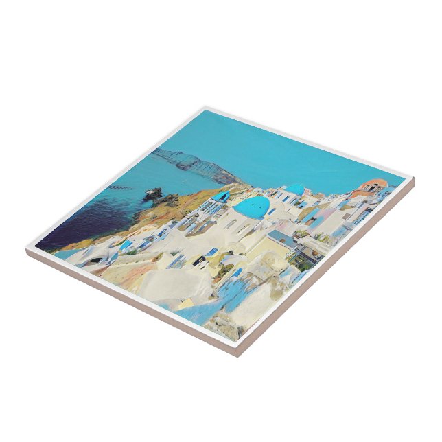 GR013 SANTORINI - view, Griechenland, Fliese (Seite)