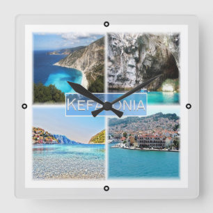 GR023 KEFALONIA, Griechenland, Quadratische Wanduhr