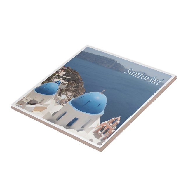 GR070 SANTORINI Thera, Oia, Griechenland, Fliese (Seite)