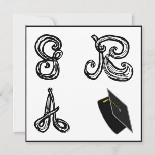 GR A Grad Cap für D Schriftart Abschluss