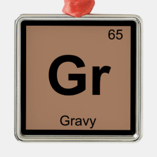 Gr - Periodisches Tabellensymbol der Gravy Chemist Ornament Aus Metall