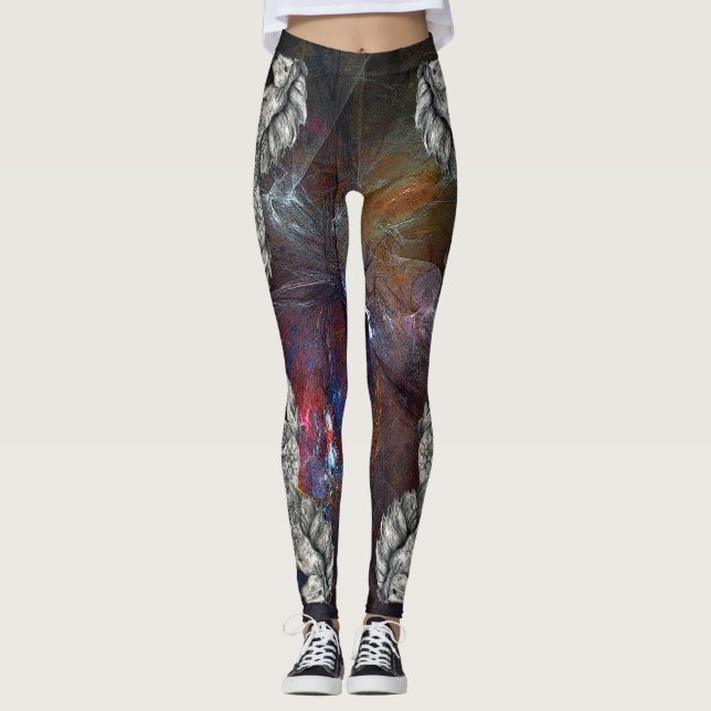 Grá charismatischer Nebelfleck Leggings (Vorderseite)