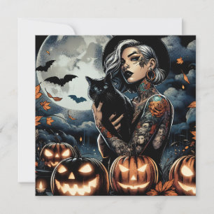 Grab a Broom   Hexen-Themed-Halloween-Party Einladung